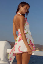 Load image into Gallery viewer, Zia Halter Faux Wrap Mini Dress - Celina Pink
