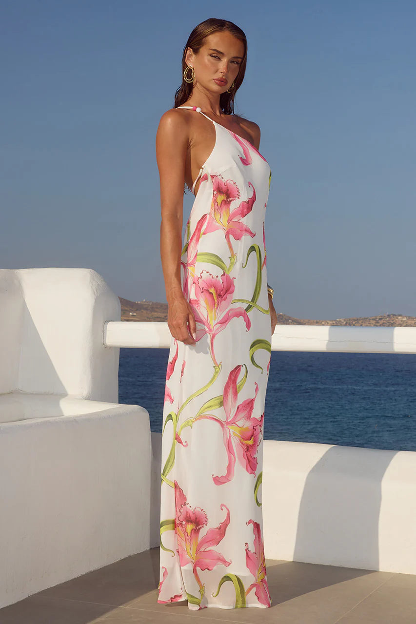 Sondrey One Shoulder Maxi Dress - Celina Pink