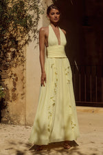 Load image into Gallery viewer, Isolina Halter Corset Maxi Dress - Butter
