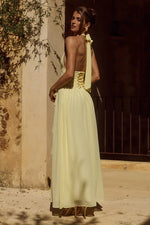 Load image into Gallery viewer, Isolina Halter Corset Maxi Dress - Butter
