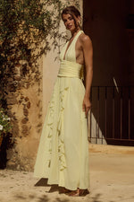 Load image into Gallery viewer, Isolina Halter Corset Maxi Dress - Butter
