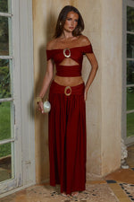 Load image into Gallery viewer, Nivali Off Shoulder Top - Cherry
