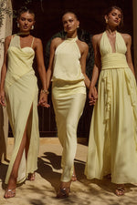 Load image into Gallery viewer, Isolina Halter Corset Maxi Dress - Butter
