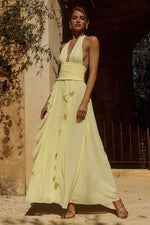 Load image into Gallery viewer, Isolina Halter Corset Maxi Dress - Butter
