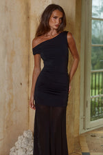 Load image into Gallery viewer, Stephanie One Shoulder Maxi Dress - Black
