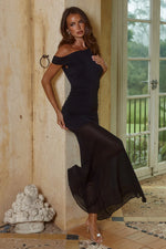 Load image into Gallery viewer, Stephanie One Shoulder Maxi Dress - Black
