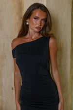 Load image into Gallery viewer, Stephanie One Shoulder Maxi Dress - Black

