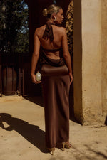 Load image into Gallery viewer, Liliette Halter Maxi Dress - Chocolate
