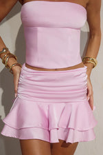 Load image into Gallery viewer, Laney Layered Ruffle Mini Skirt - Baby Pink
