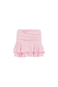 Laney Layered Ruffle Mini Skirt - Baby Pink