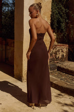 Load image into Gallery viewer, Fiora Strapless Maxi Dress - Chocolate
