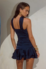Load image into Gallery viewer, Laney Layered Ruffle Mini Skirt - Navy
