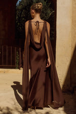 Load image into Gallery viewer, Gabriella Cowl Maxi Dress - Chocolate
