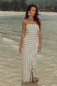 Maliah Maxi Dress - Ivory Stripe