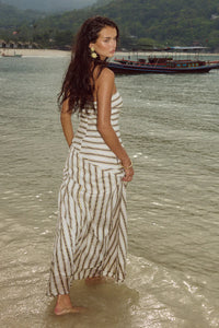 Maliah Maxi Dress - Ivory Stripe