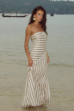 Load image into Gallery viewer, Maliah Maxi Dress - Ivory Stripe
