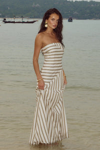 Maliah Maxi Dress - Ivory Stripe