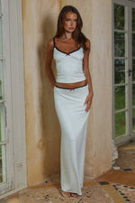 Load image into Gallery viewer, Georgina Low Waist Maxi Skirt - Ivory/Black Polka
