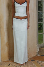 Load image into Gallery viewer, Georgina Low Waist Maxi Skirt - Ivory/Black Polka
