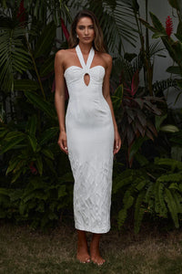 Ariela Long Midi Dress - White