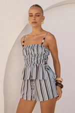 Load image into Gallery viewer, Clinton Tie Side Shirred Cami Top - Clinton Blue
