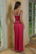 Load image into Gallery viewer, Georgina Lace Camisole Top - Cherry/Black Polka
