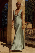 Load image into Gallery viewer, Gabriella Cowl Maxi Dress - Sage
