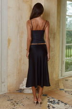 Load image into Gallery viewer, Leanna Low Waist Midi Skirt - Black
