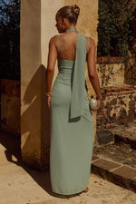 Load image into Gallery viewer, Liora Draped Scarf Maxi Dress - Sage
