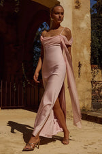 Load image into Gallery viewer, Elara Cowl Maxi Dress - Pink
