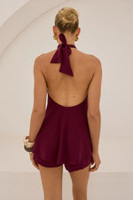 Load image into Gallery viewer, Koah Knotted Front Split Top - Berry
