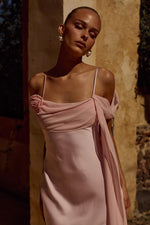 Load image into Gallery viewer, Elara Cowl Maxi Dress - Pink

