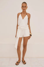 Load image into Gallery viewer, Marlow Halter Wrap Top - White
