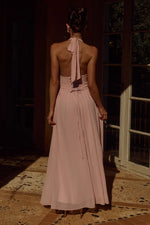 Load image into Gallery viewer, Isolina Halter Corset Maxi Dress - Pink
