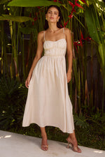 Load image into Gallery viewer, Kelani Luxe Midi Dress - Sand
