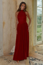 Load image into Gallery viewer, Vanessa High Neck Maxi Dress - Cherry
