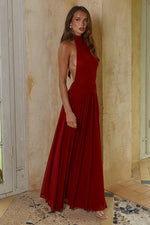 Load image into Gallery viewer, Vanessa High Neck Maxi Dress - Cherry
