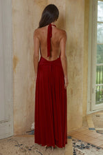 Load image into Gallery viewer, Vanessa High Neck Maxi Dress - Cherry
