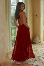 Load image into Gallery viewer, Vanessa High Neck Maxi Dress - Cherry
