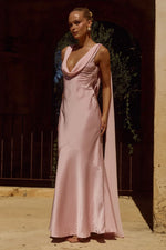 Load image into Gallery viewer, Gabriella Cowl Maxi Dress - Pink
