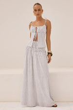 Load image into Gallery viewer, Maree Shirred Drop Waist Maxi Skirt - Drea White
