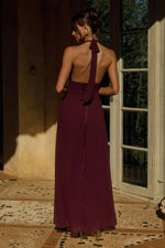 Load image into Gallery viewer, Isolina Halter Corset Maxi Dress - Plum
