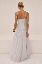 Load image into Gallery viewer, Maree Shirred Drop Waist Maxi Skirt - Drea White
