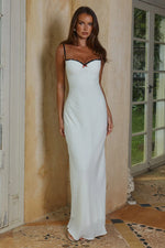Load image into Gallery viewer, Charlotte Bustier Slip Maxi Dress - Ivory/Black Polka
