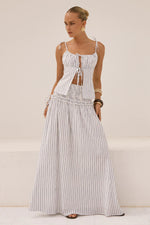 Load image into Gallery viewer, Maree Shirred Drop Waist Maxi Skirt - Drea White
