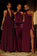Load image into Gallery viewer, Isolina Halter Corset Maxi Dress - Plum
