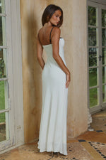 Load image into Gallery viewer, Charlotte Bustier Slip Maxi Dress - Ivory/Black Polka
