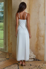 Load image into Gallery viewer, Emily Lace Trim Camisole Midi Dress - White/Musk Polka
