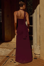 Load image into Gallery viewer, Liora Draped Scarf Maxi Dress - Plum
