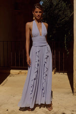 Load image into Gallery viewer, Isolina Halter Corset Maxi Dress - Sky Blue
